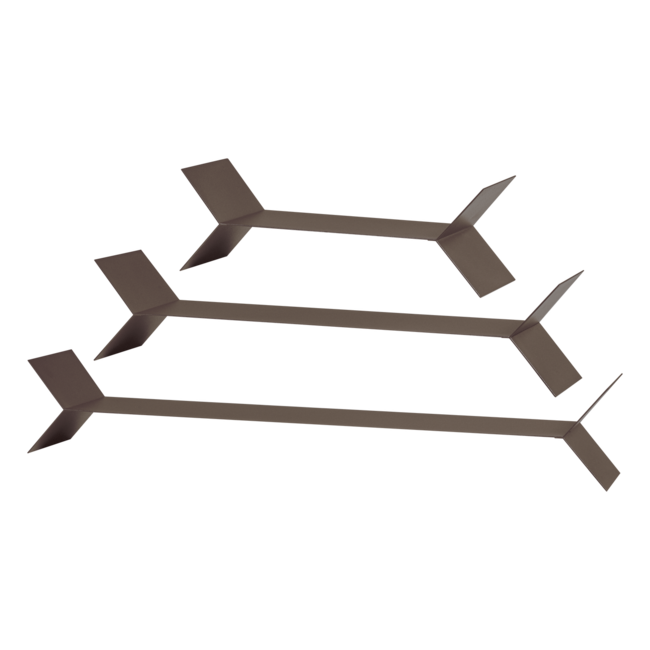 Woood Lorin Wandplanken Metaal Mokkabruin - Set Van 3