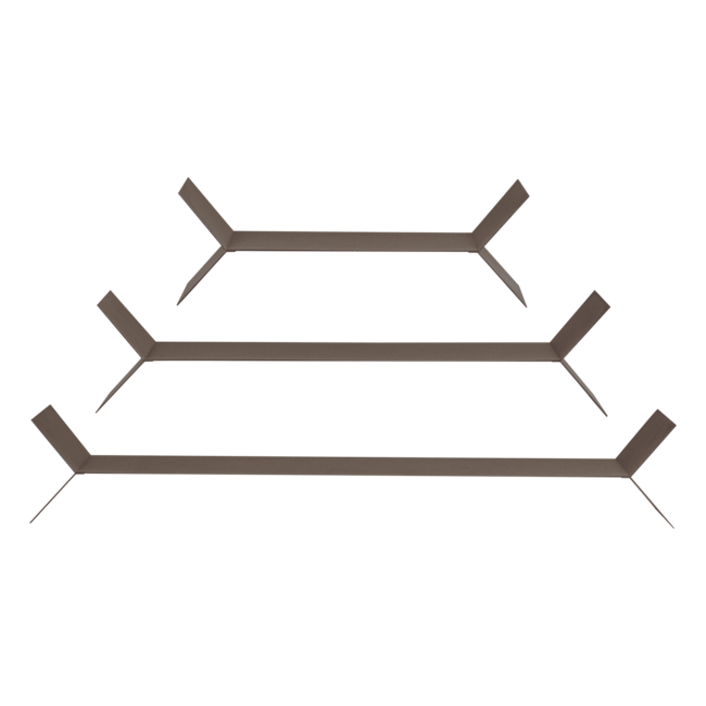 Woood Lorin Wandplanken Metaal Mokkabruin - Set Van 3