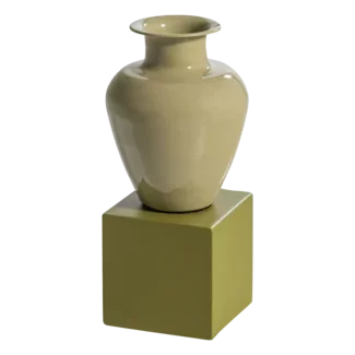 Woood Numo Wanddeco Set Vaas/Kubus 29x13 Cm Metaal Groen