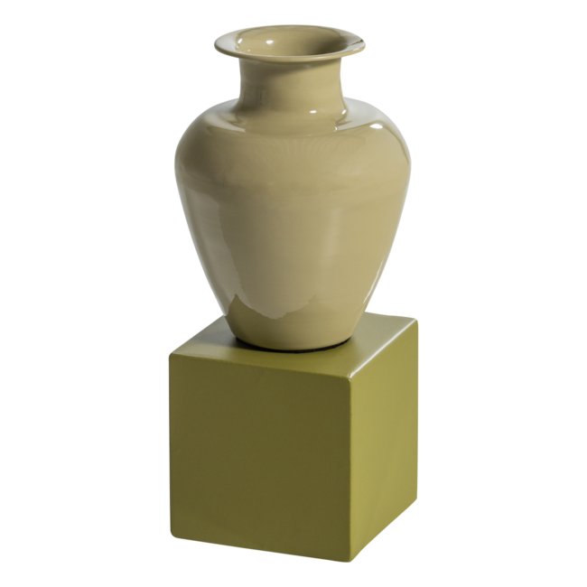 Woood Numo Wanddeco Set Vaas/Kubus 29x13 Cm Metaal Groen