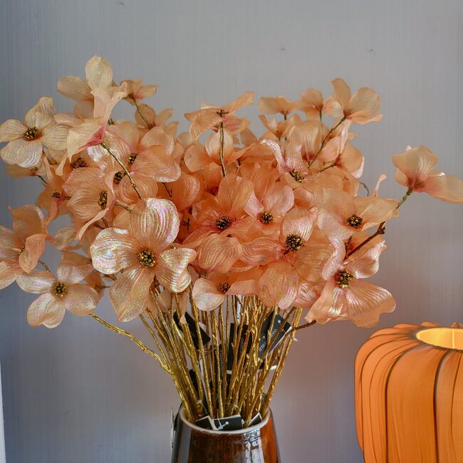 Countryfield Kunstbloem Sparkly Cornus S roze / perzik