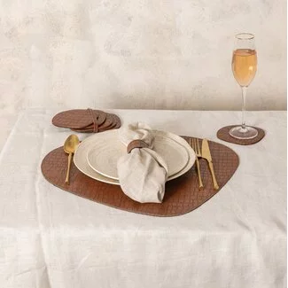 PTMD Placemat  Delcia Burgundy vegan leer