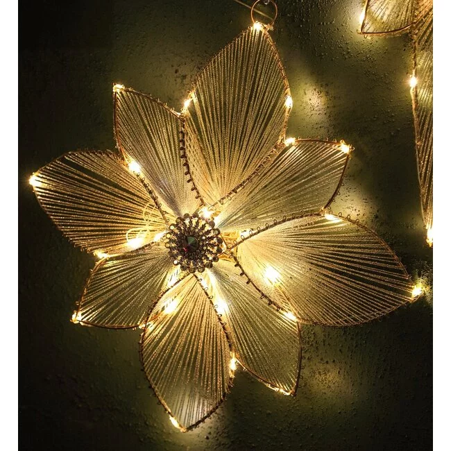 PTMD LED Decoratiebloem Madeline Crème – 36 x 40 cm