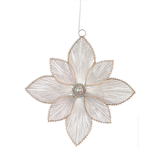 PTMD LED Decoratiebloem Madeline Crème – 36 x 40 cm