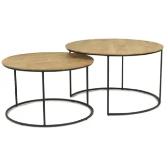WoonMax Salontafel Windsor set van 2 - old teak