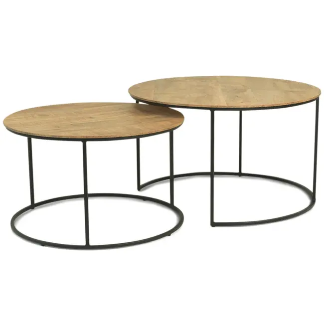 WoonMax Salontafel Windsor set van 2 - old teak