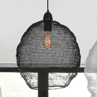 Light en Living Hanglamp NOLA gaas zwart Ø18x20 cm
