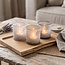 Light en Living Windlicht set van 3 SYLVER Glas Grijs, bruin en beige
