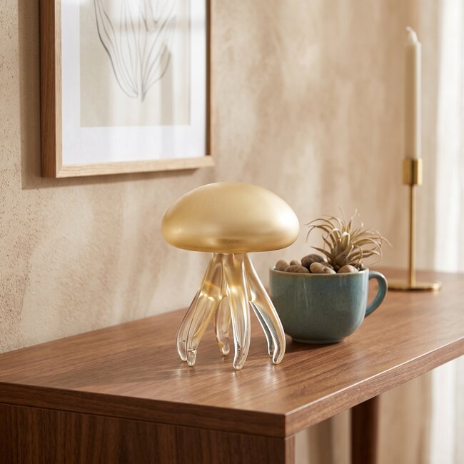 Light en Living Ornament Ø9x12 cm JELLY van mat goudkleurig glas