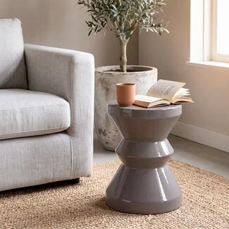 Richmond Interiors  Bijzettafel Diablo Grijs Ø 35 cm