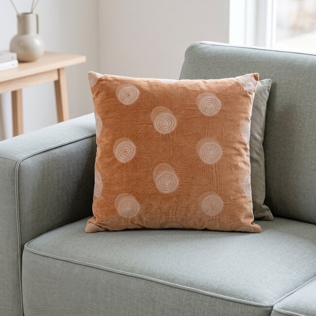 Woood Riv Kussen Fluweel Toffee 45x45cm