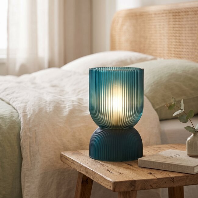 Light en Living Tafellamp LED PHOEBE glas petrol Ø 12 cm