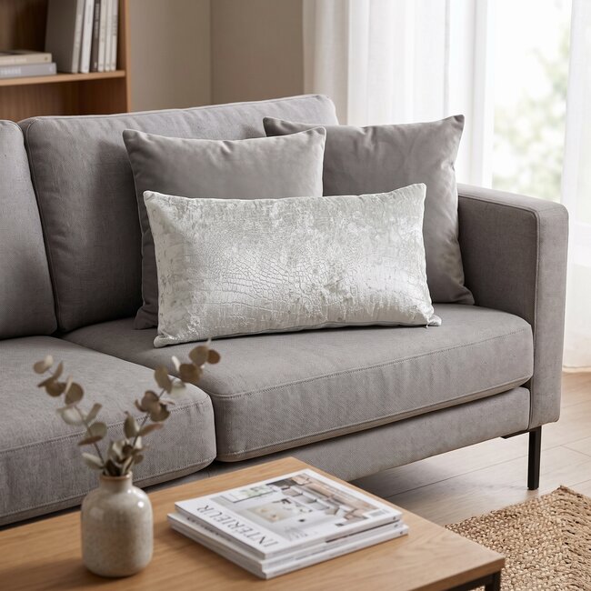 Light en Living Kussen 60x30 cm BOCANDA - zilver