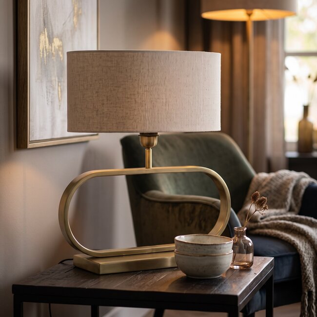 Light en Living Lampvoet JAMIRO licht goud
