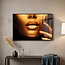 PTMD Melani Glass Schilderij Vrouw met Gouden Gezicht - 120x80 cm