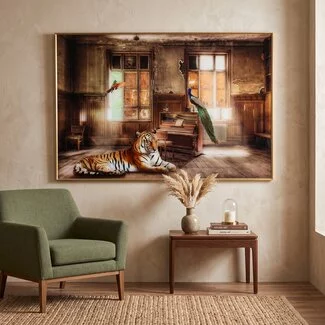 PTMD Melani Glass schilderij verlaten huis