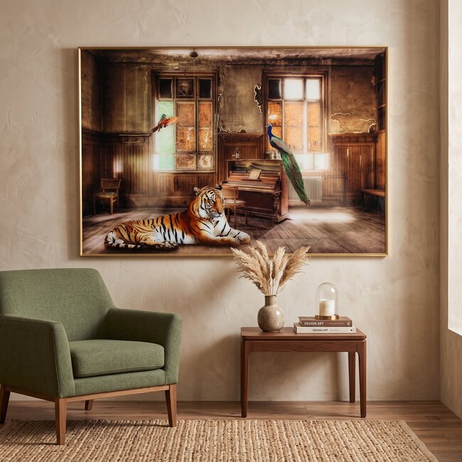 PTMD Melani Glass schilderij verlaten huis