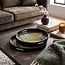 PTMD Dienblad Gila zwart glas met goud blad set van 2