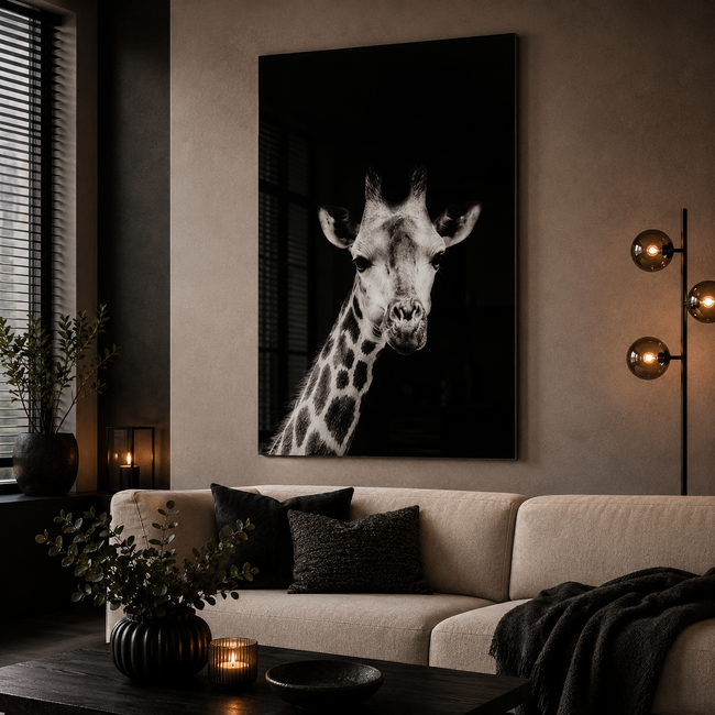 Countryfield Schilderij Mocambo zwart rechthoek - Glazen wanddecoratie