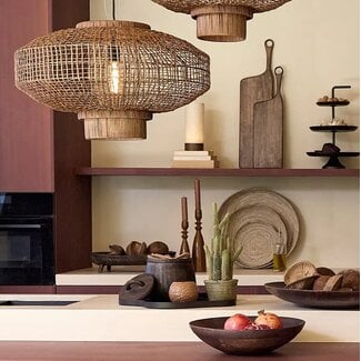 Light en Living Hanglamp Ø60x33,5 cm PALDOR rotan bruin