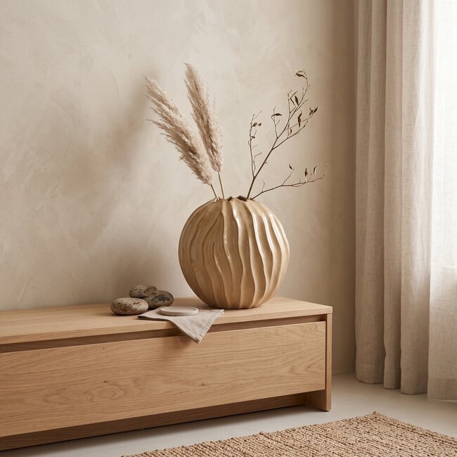 Light en Living Vaas deco 41x20x42 cm PODURI keramiek licht bruin