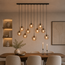 Light en Living Hanglamp 10L 124x35x120 cm SUBAR mat zwart & smoke glas