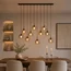 Light en Living Hanglamp SUBAR 10-Lichts Mat Zwart & Smoke Glas