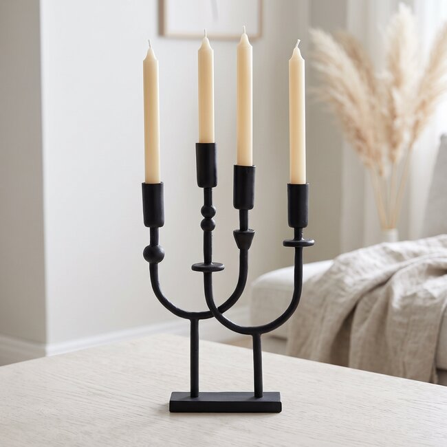 Light en Living Kandelaar 4L 23x6x39 cm NIMARI mat  zwart