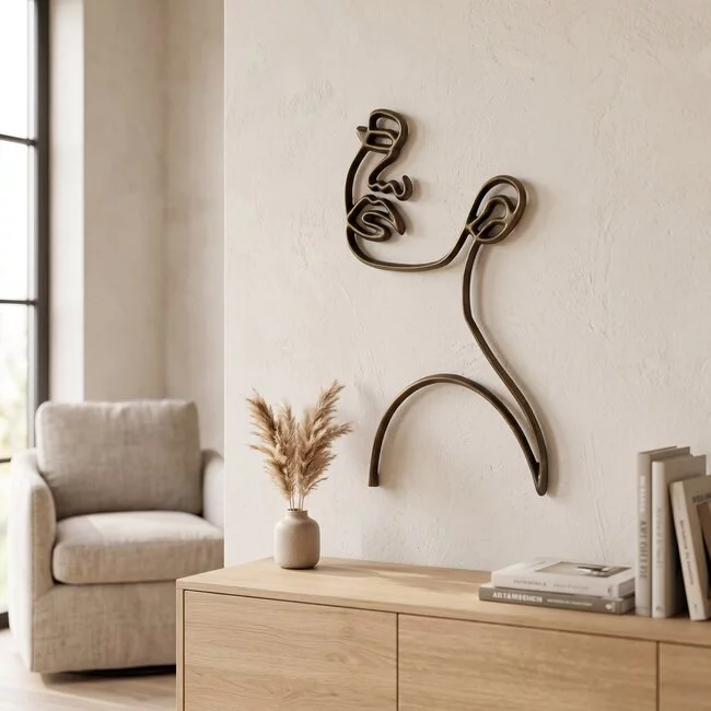 Light en Living Wandornament FACE antiek  brons - 2 afmetingen