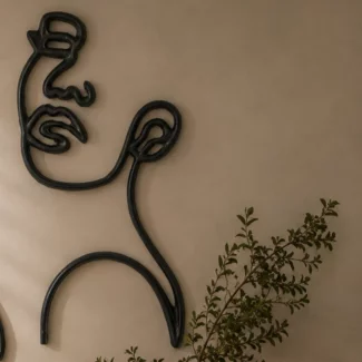 Light en Living Wandornament FACE mat zwart