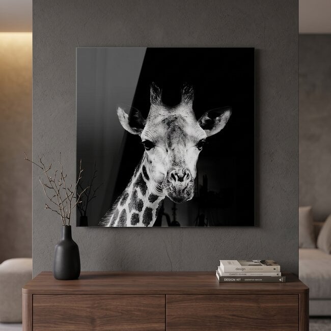 Countryfield Schilderij Mocambo zwart vierkant - Glazen wanddecoratie