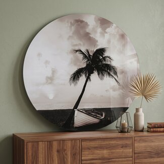 Countryfield Schilderij Sunset L zwart/wit rond