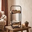 Light en Living Etagère LORENA 2-laags Ø33x59,5 cm - Naturel/Zwart van Light & Living