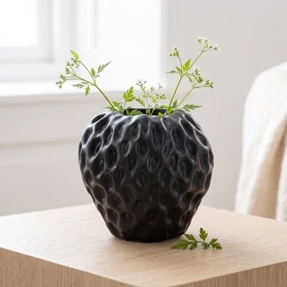 Light en Living Vaas Strawberry zwart - 15x14,5x14,5 cm