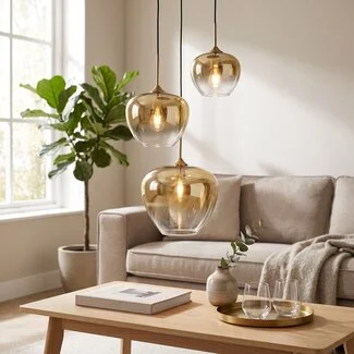 Light en Living Hanglamp 3L MAYSON Glas Goud