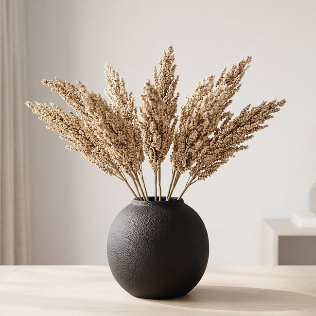 Countryfield Kunsttak Sorghum beige - Sfeervolle zijden tak voor in de vaas