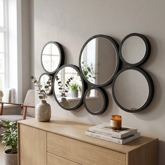Present Time Spiegel Wall Art Zwart 90 cm