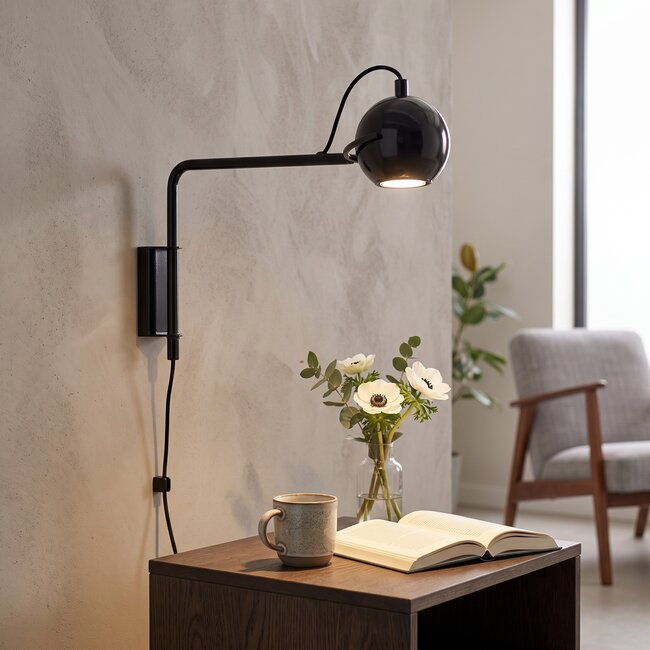 By Boo Wandlamp Camera - Stijlvolle Retro Wandlamp in Zwart