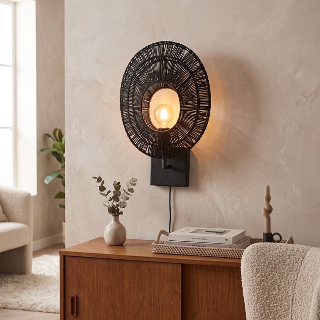 By Boo Wandlamp Ovo - Stijlvolle zwarte wandlamp van By Boo