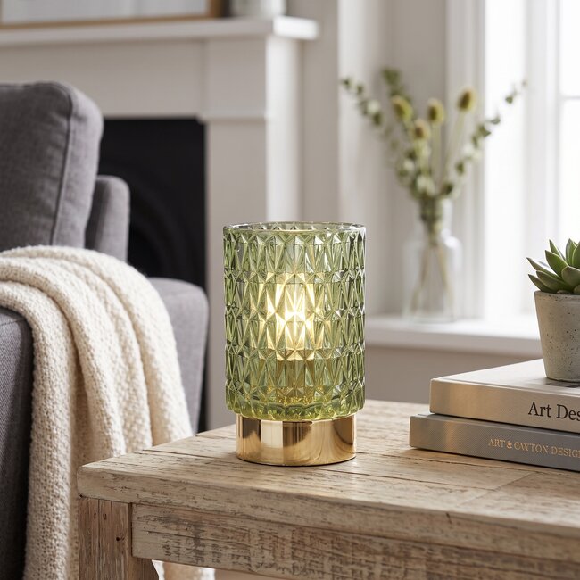 Present Time Votive LED Diamond groen