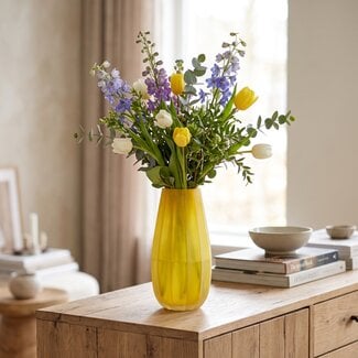 Light en Living Vaas Ø17,5x44,5 cm BRADLEY glas geel