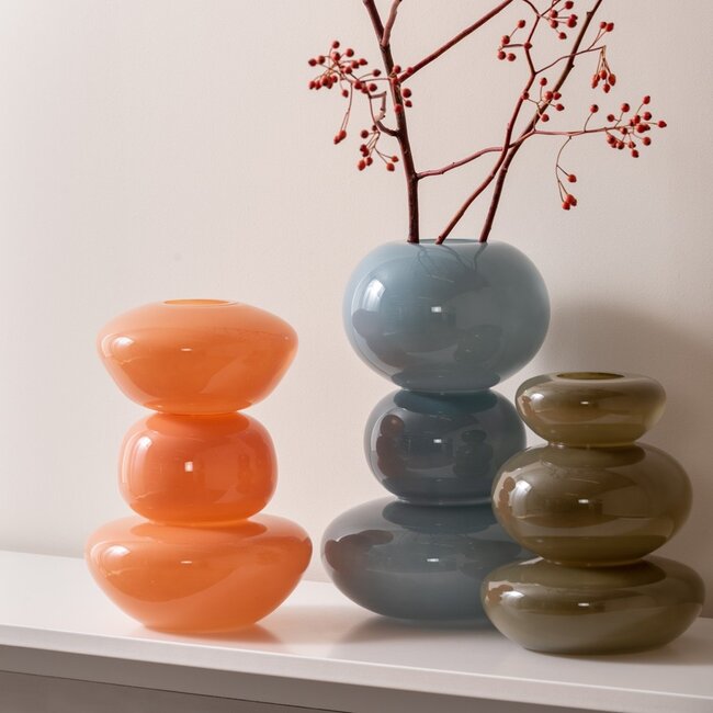 Present Time Vaas Bubbles glas groot lichtblauw