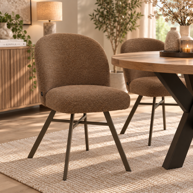 WoonMax Eetkamerstoel Vicky | Sneak | Zwart of Bruin Onderstel