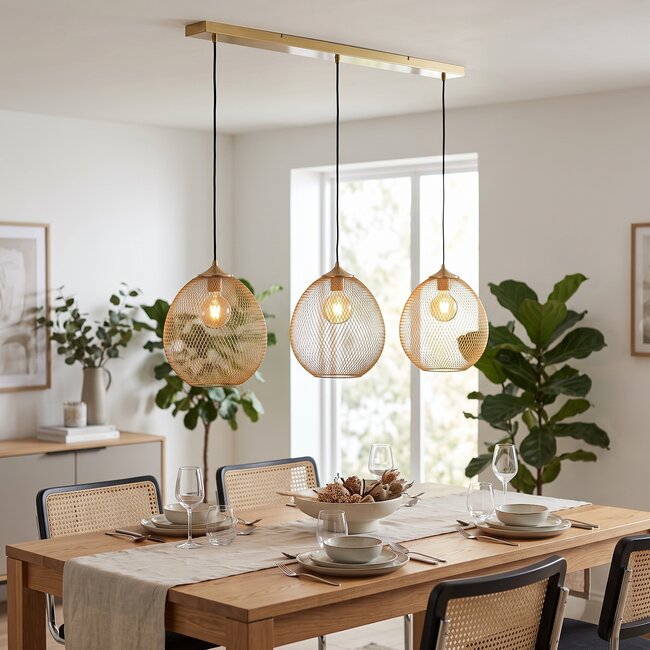 Light en Living Hanglamp 3L 104x30x34 cm MOROC Goud