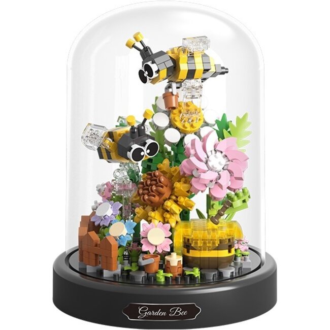 Balody 3D bouwset Bloemen met Bijen onder stolp