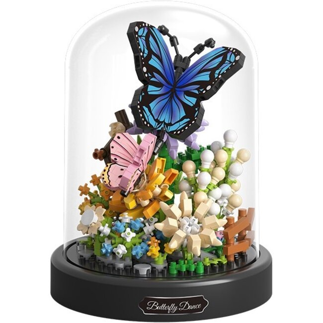 Balody 3D bouwset Bloemen met Vlinder onder stolp