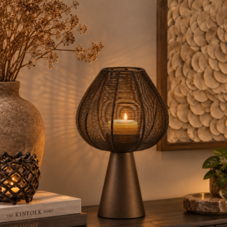 Light en Living Windlicht Ø24x40 cm MARET mat bruin-brons