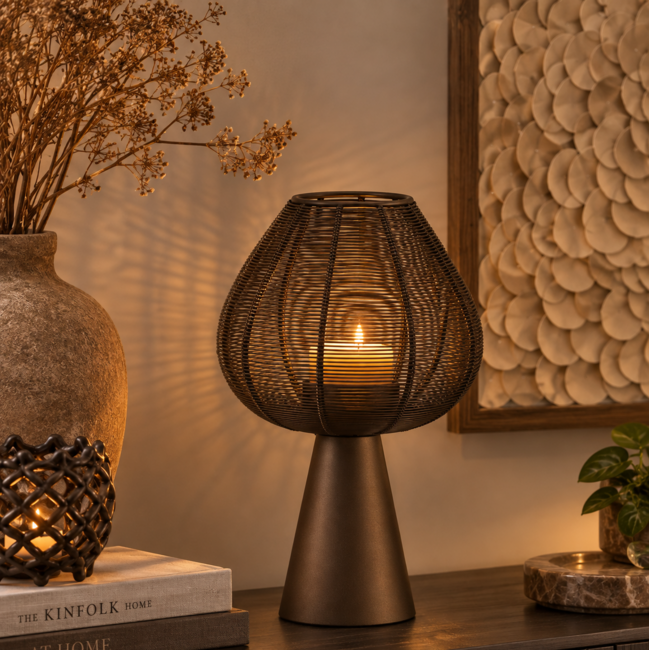 Light en Living Windlicht Ø24x40 cm MARET mat bruin-brons