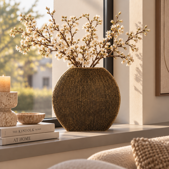 Light en Living Vaas deco 41x13x39,5 cm BUBIO antiek brons