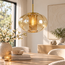 Light en Living Hanglamp Ø35x21 cm MINDELO glas amber+goud